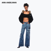 卓沅同款 ANN ANDELMAN男女同款 气质穿搭花卉牛仔裤 阔腿宽松