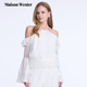 Maison Wester2025年春夏新款 白色高级雪纺轻盈感挂脖上衣