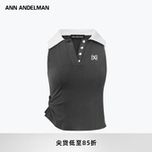 ANDELMAN官方直营翻领高端修身 美式 复古衬衫 ANN 领无袖 背心女外穿