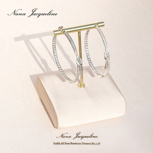 NanaJacqueline新款Satin Shadows轻盈灵动丝带纽结大耳圈耳环女