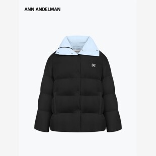 ANN ANDELMAN中长款撞色羽绒服