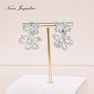 NanaJacqueline伊甸园系列花朵镂空耳饰女新款高级感短款流苏耳环