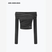 ANN t恤 长袖 ANDELMAN官方直营 交叉露肩设计感上衣女一字肩秋季