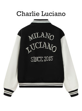 Charlie Luciano2025新款潮标识珍珠棒球夹克宽松百搭情侣外套