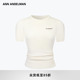 ANDELMAN官方直营 纯色圆领修身 短款 ANN 套头上衣堆叠毛织短袖 T恤