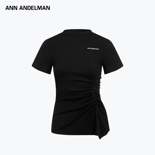 ANNDELM捏褶短袖T恤ANN