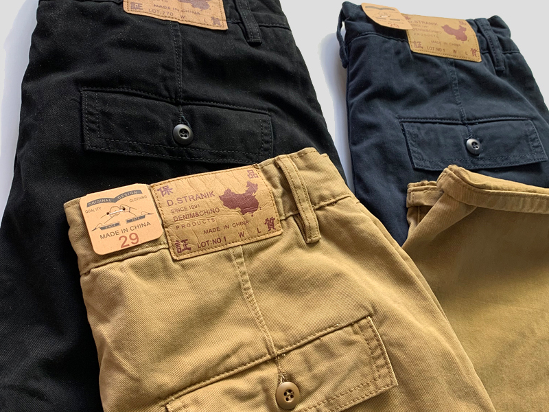 chino厚实水洗做旧咔叽休闲裤