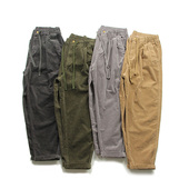 老爹裤 重磅复古水洗灯芯绒休闲裤 男日系咔叽双褶宽松直筒休闲工装