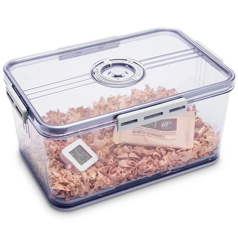 茄龙乐扣雪茄盒密封养护雪茄保湿盒内置雪茄湿度计雪松木片木层架