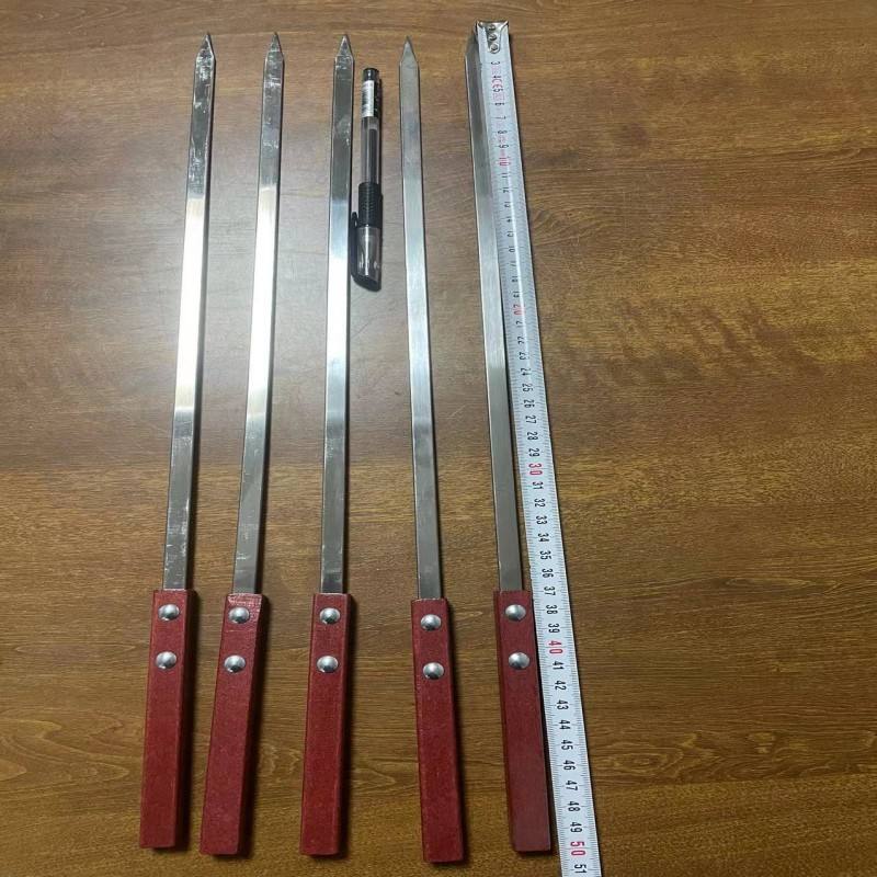 不锈钢烧烤签不锈钢烧烤针竹制金属烧烤签竹签