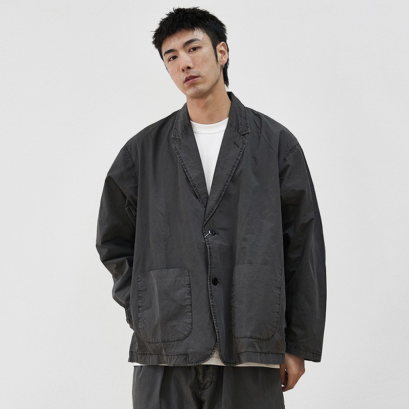 BEAMS SSZ STRAY JACKET日系水洗蜡染做旧夹克休闲宽松西服外套