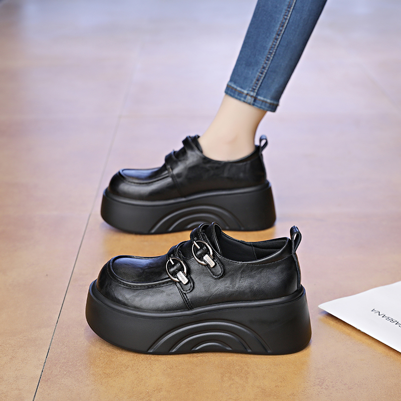 小码33英伦风厚底乐福鞋女2025