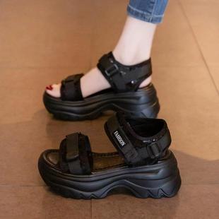 小码33老爹凉鞋女松糕2025年夏季新款厚底运动小个子爆款沙滩鞋女