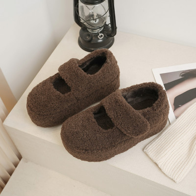 美拉德韩版毛绒玛丽珍棉鞋女