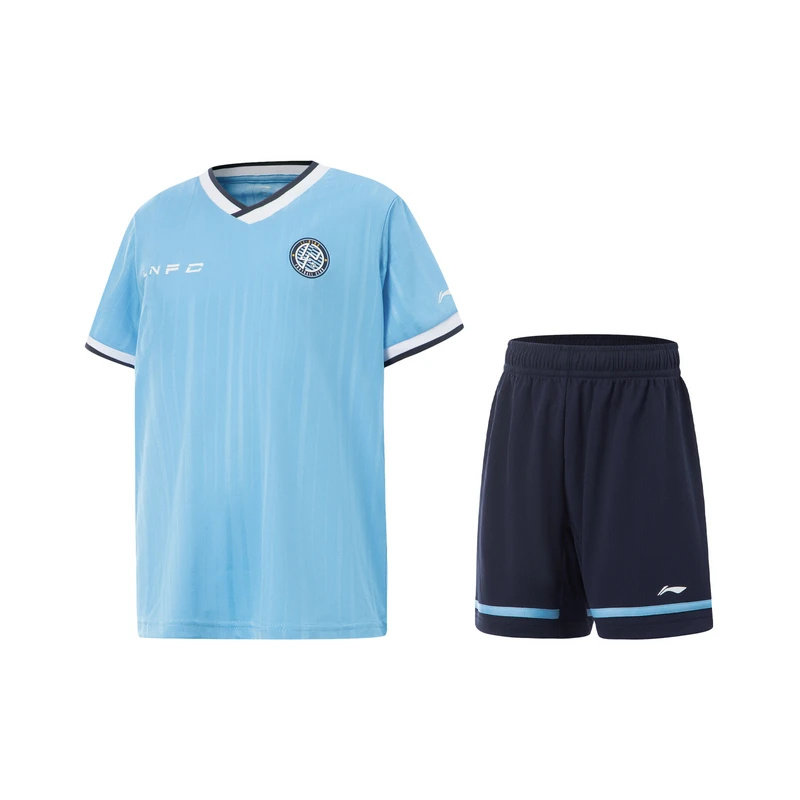 李宁儿童童装2025夏季新款男大童足球系列比赛套装青少年短袖短裤