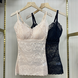 蚕丝养护蕾丝轻塑背心吊带无钢圈凉感透气乳胶垫打底塑身上衣美背