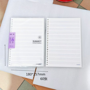 枥木一品B5英语活页笔记本60张可拆卸6孔不硌手英语初高中记事本
