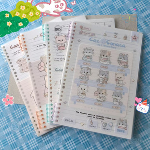 伊莎儿猫猫鸣奏曲活页本笔记本子B5可爱高颜值ins横线课堂日记本