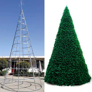 大型框架圣诞树定制3 15米户外灯光树商场装 饰布置