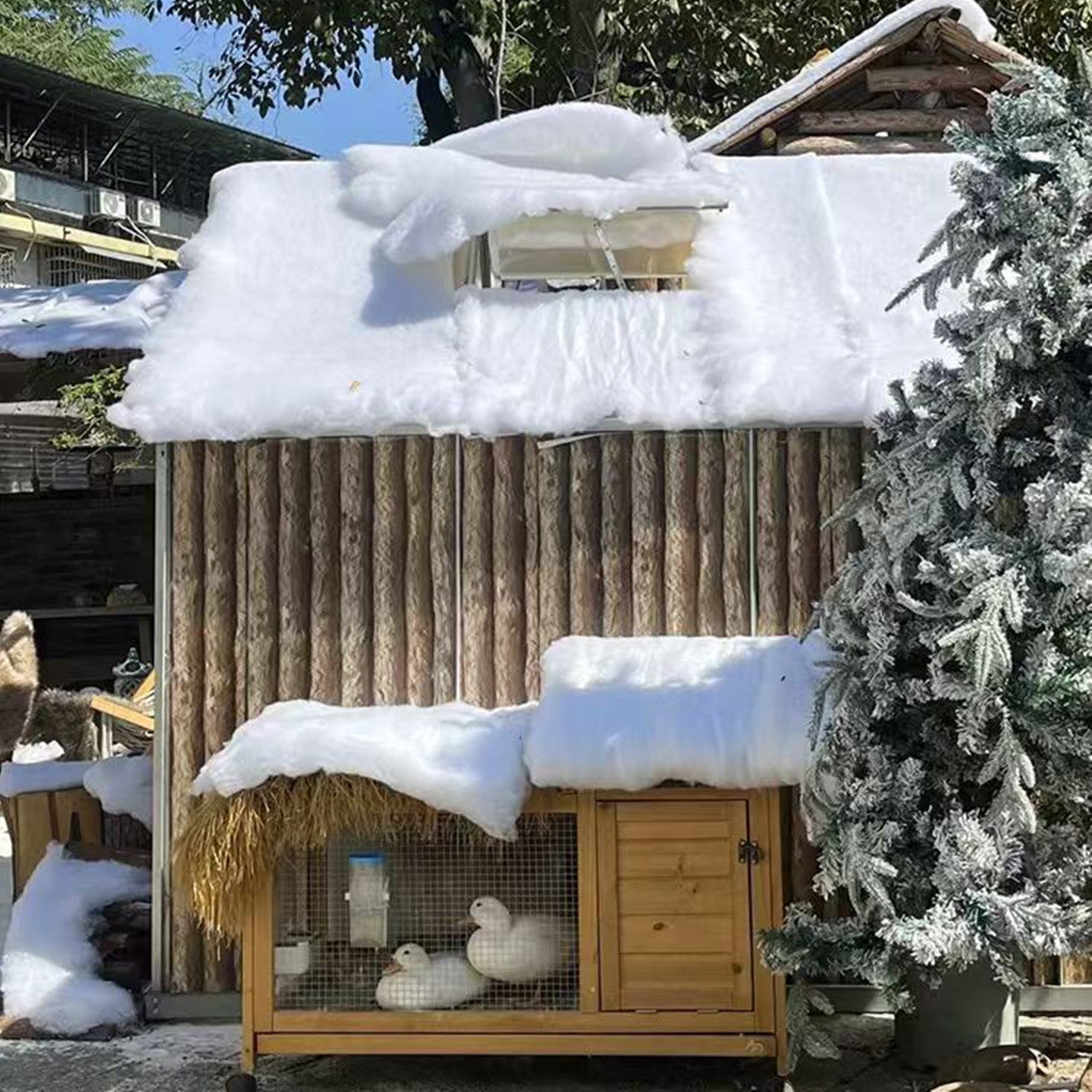 圣诞场景布置雪地棉雪景摄影拍戏仿真假雪花人造干雪粉装饰雪棉檐