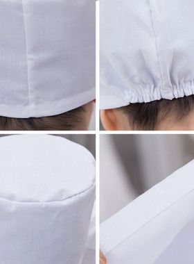 医生帽子男女加厚圆帽白色松紧护士圆帽大夫帽卫生帽工作帽包邮