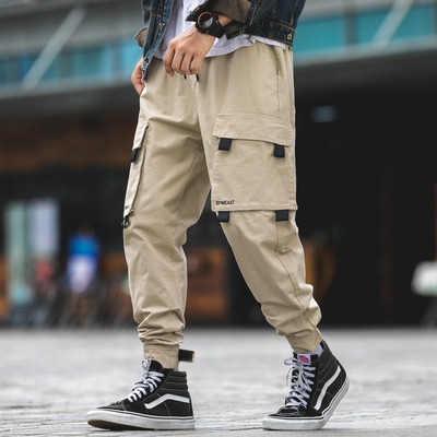 ins潮牌余文乐cargo魔术贴裤子