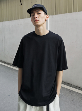 夏装新品简约宽松基本款高品质余文乐日系潮牌版纯色男式短袖T恤