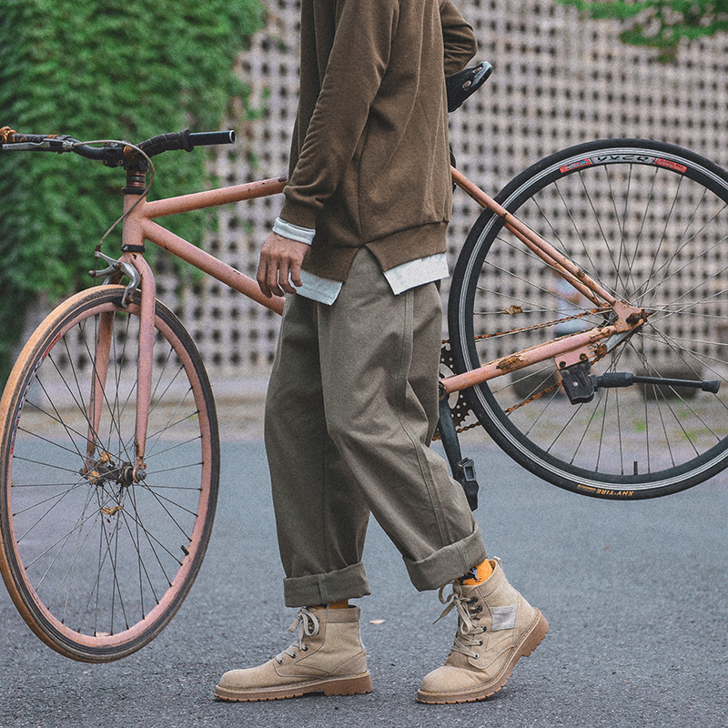 日系复古美式宽松余文乐休闲裤