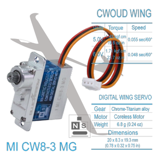 BLUEARROW蓝箭 磁传感 全金属齿 金属壳舵机 MI CW 8-3 MG系列