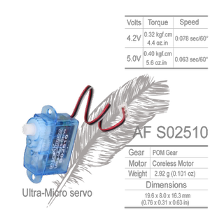 BLUEARROW蓝箭 2.5g舵机 AF S02510 超微型舵机 BA-TS-2.5