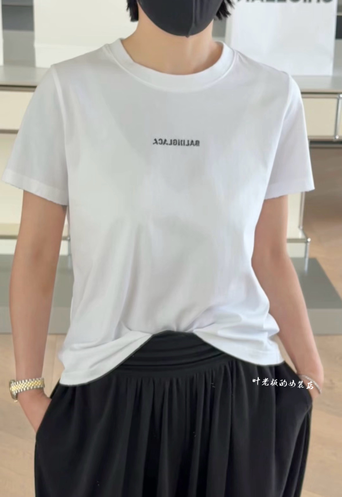 C58646字母短袖 诗歌兰女装2026夏款简约白色刺绣字母休闲T恤女