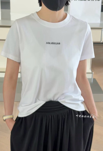 C58646字母短袖 诗歌兰女装2026夏款简约白色刺绣字母休闲T恤女