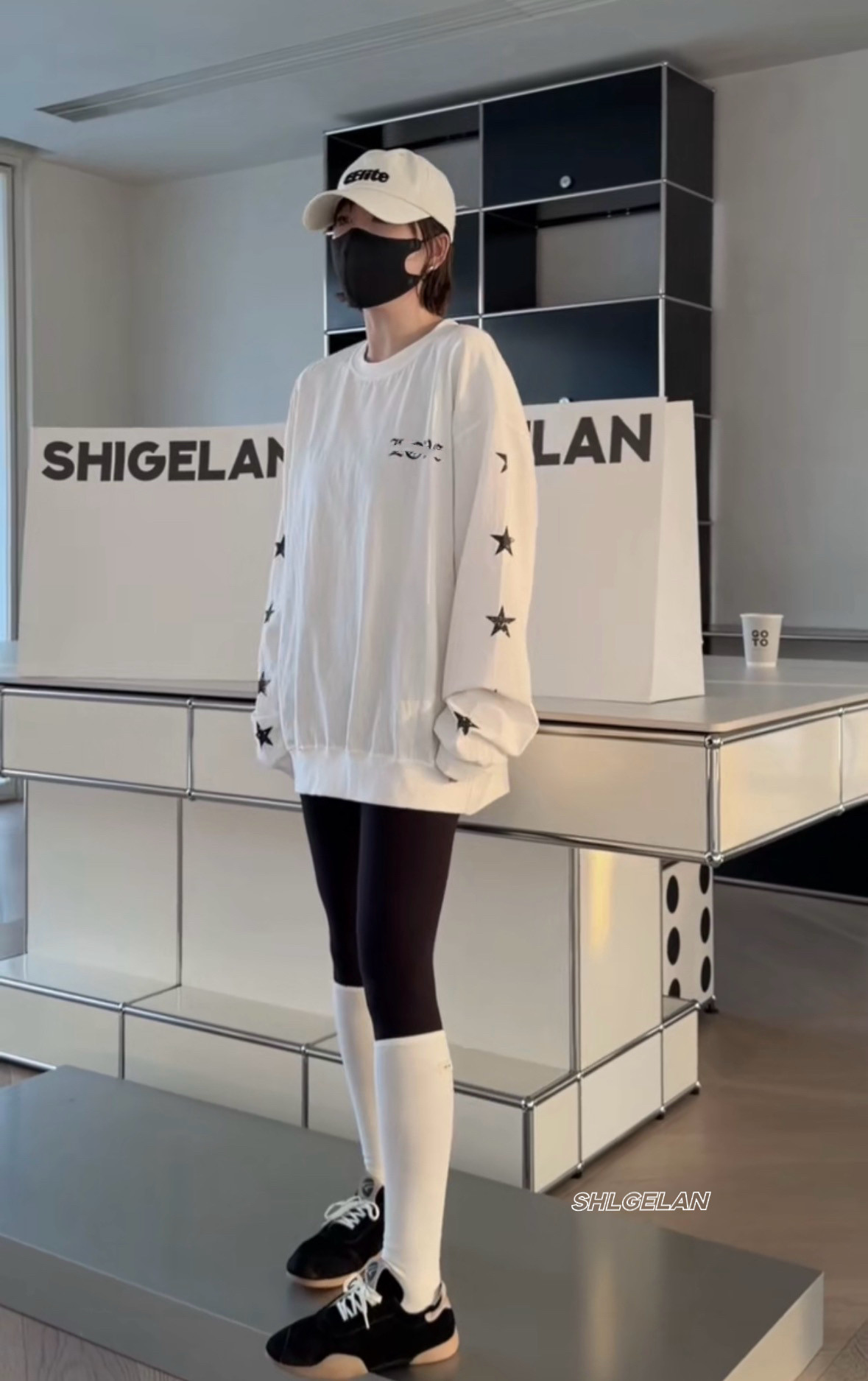 现货H52203星星长袖 诗歌兰韩货女装2026春款休闲灰色五角星卫衣