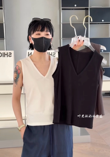 T19259针织棉背心 诗歌兰欧货女装2026夏款简约百搭款V领背心女