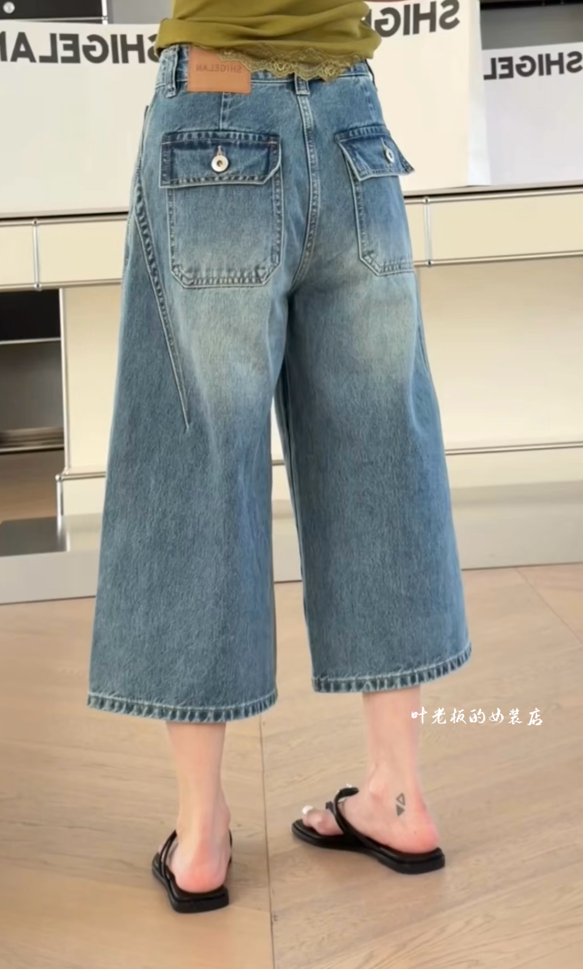 C26977牛仔中裤诗歌兰欧货女装2026夏气质蓝色口袋七分裤牛仔裤女