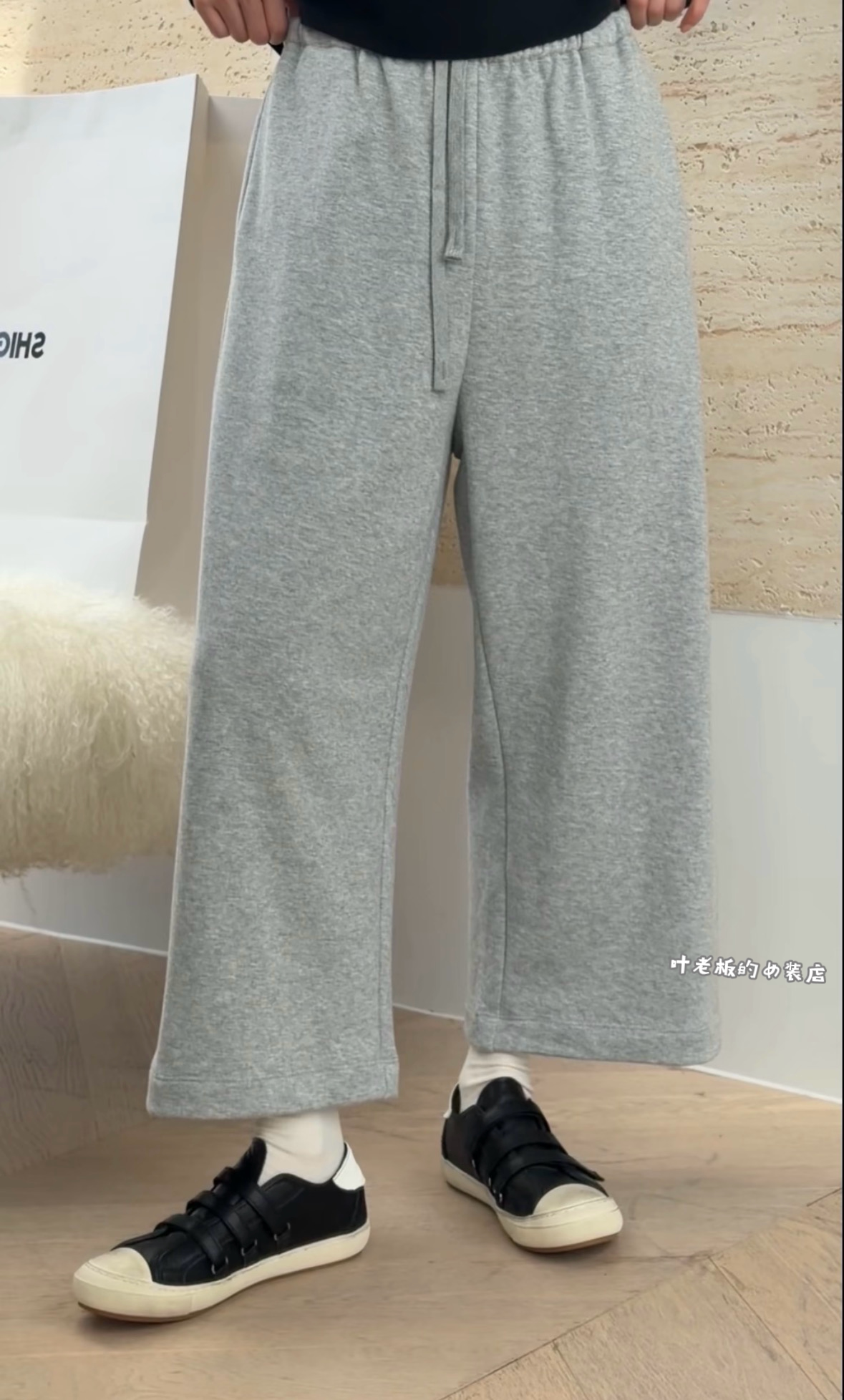 C58804直筒休闲裤 诗歌兰女装26秋款时尚气质浅灰色九分裤卫裤女
