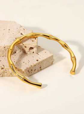 开口可调节手镯钛钢新中式