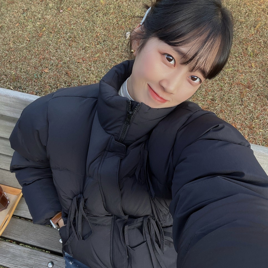 黑色新中式设计感羽绒服小个子