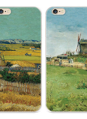 丰收田野适用iPhone8plus苹果X手机壳6s7油画xsmax艺术XR女款软5se第一1二2三3代五六七八