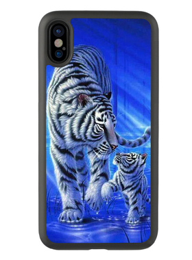 适用于8日韩14白色老虎iPhone13手机壳15Promax适用7plus保护套xs