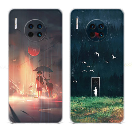 文艺森系适用华为mate60手机壳40pro+50冷淡风20x意境10e插画9女8