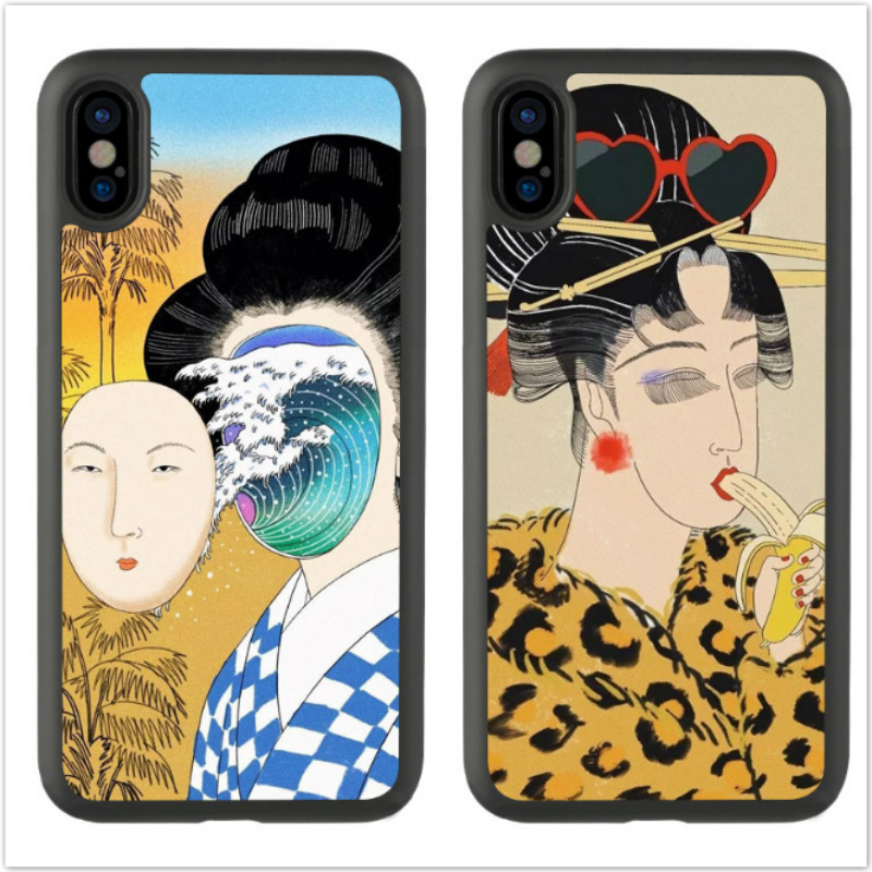 适用于xs日系xr搞怪浮世绘人物8p手机壳iPhone15Promax适用苹果14