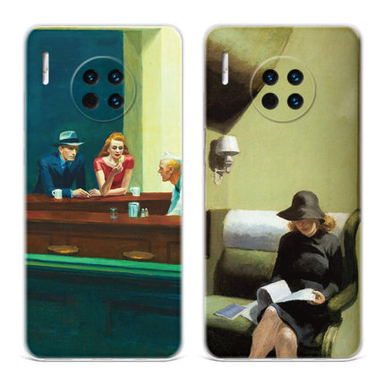 爱德华油画适用华为mate60手机壳40pro+50美术生20x复古10e9艺术8