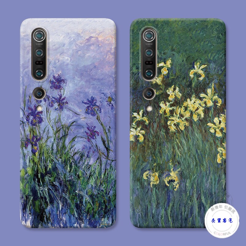 油画鸢尾花适用小米10pro