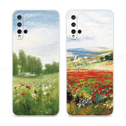 唯美小花适用华为nova5pro手机壳6se小清新4e油画3i全包软2s plus