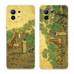 原创油画感适用于小米13手机壳12女款11探索9pro文艺8青春版se梵高6x新款T
