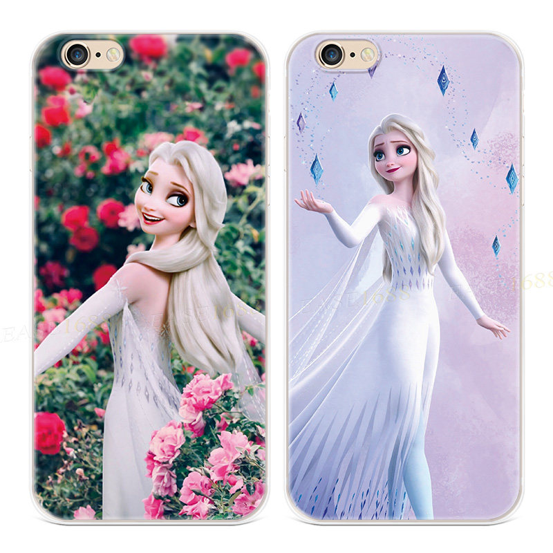花朵艾莎公主适用iPhone8plus苹果X手机壳6s7可爱XR少女心xsmax女款软5se第一1二2三3代五六七八