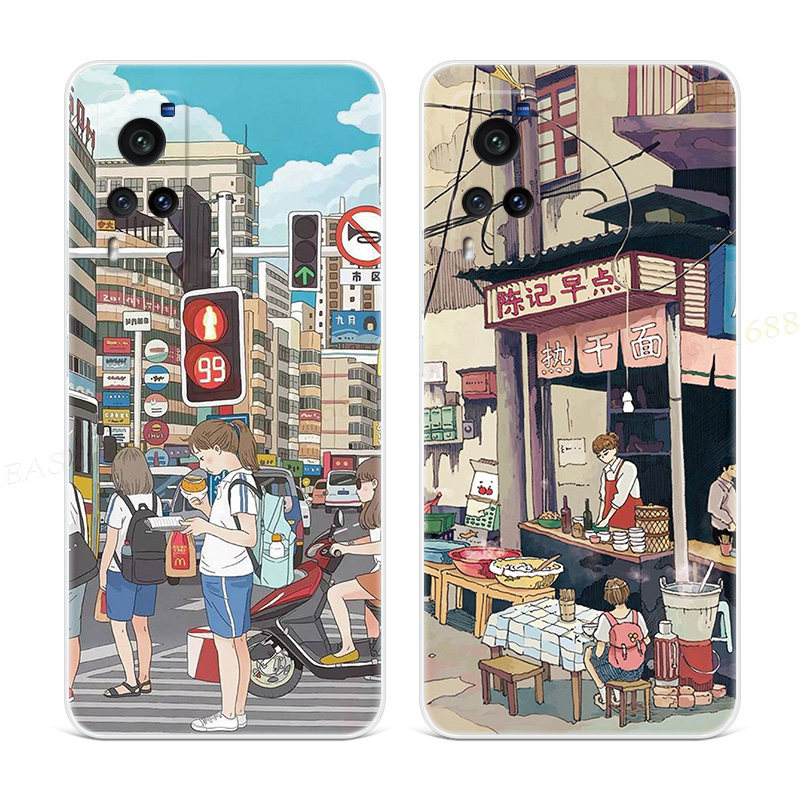夏日插画学生适用于vivo nex手机壳x60x50x27Pro+复古5g小清新3软