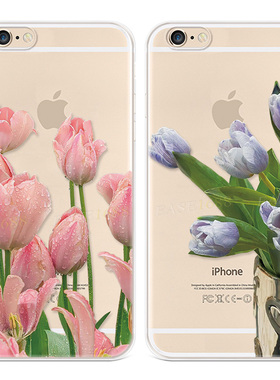 唯美花卉适用iPhone8plus苹果X手机壳6s7小清新XR女款软xsmax透明文艺5se第一1二2三3代五六七八