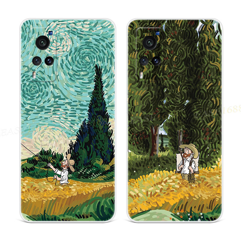 复古油画适用vivo x60手机壳x50x27pro法式文艺3梵高nex抽象+个性